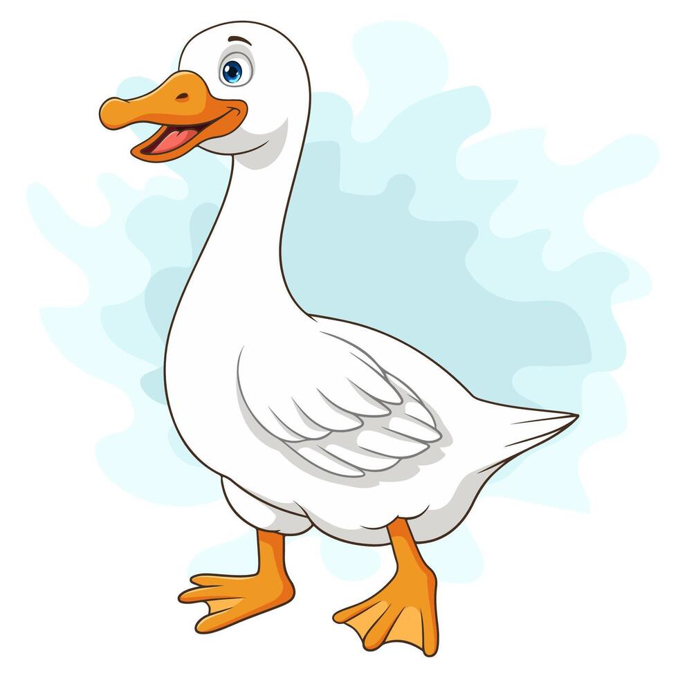 Cartoon goose on white background vector