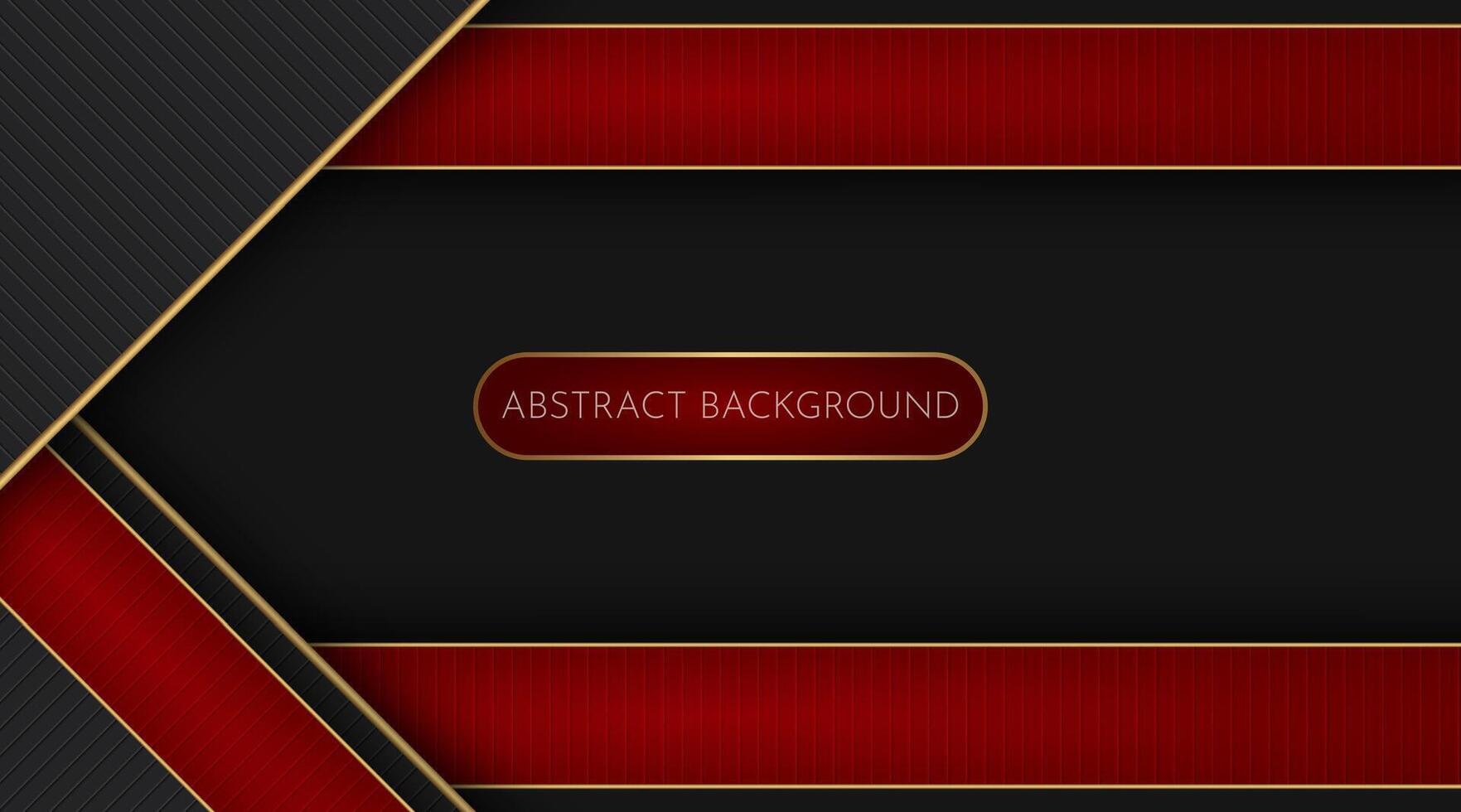 red and black abstract background with gold lines vector