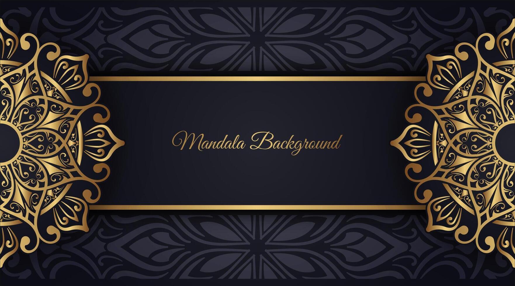 Luxury black background with ornamental mandala vector