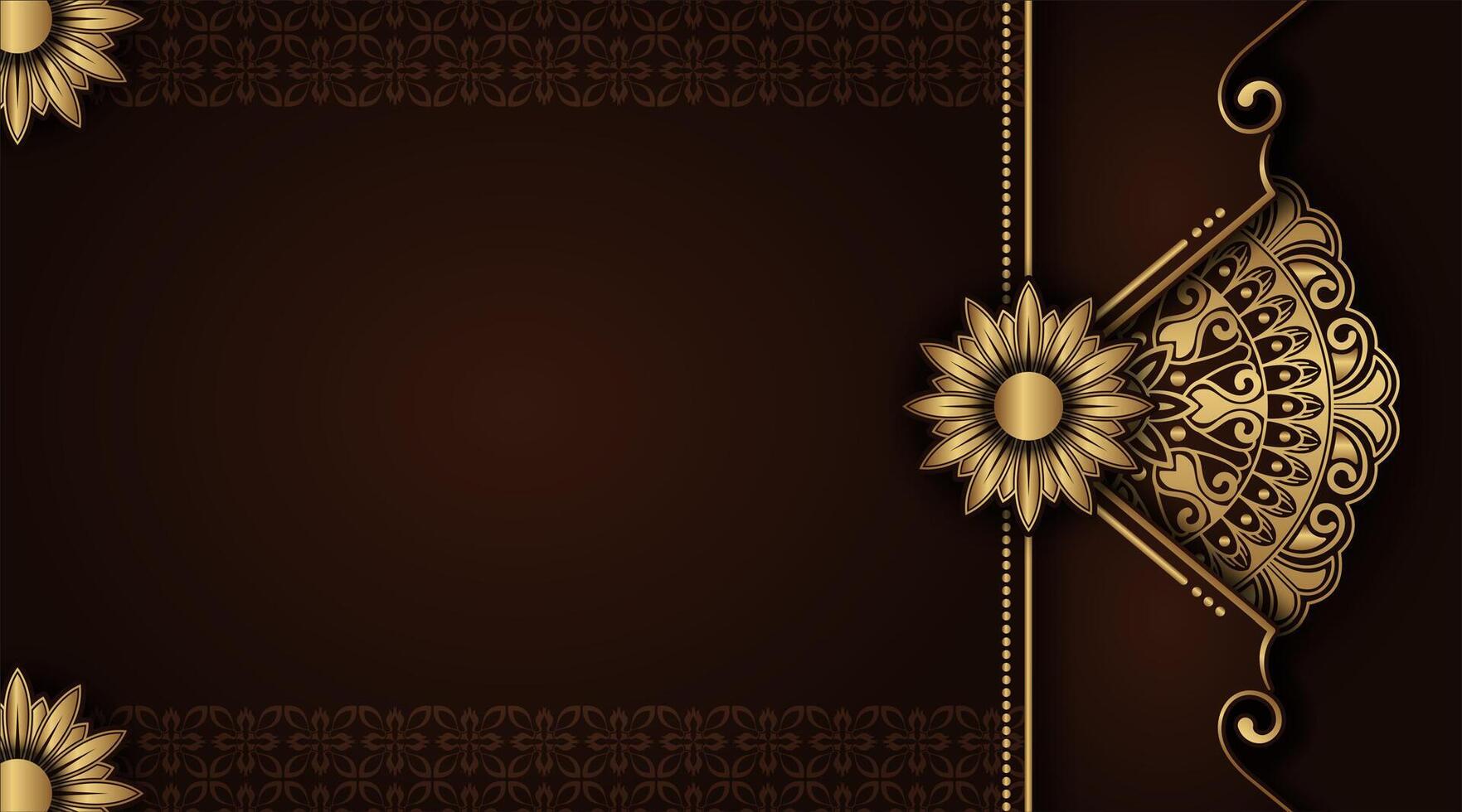 Luxury brown background with ornamental mandala vector