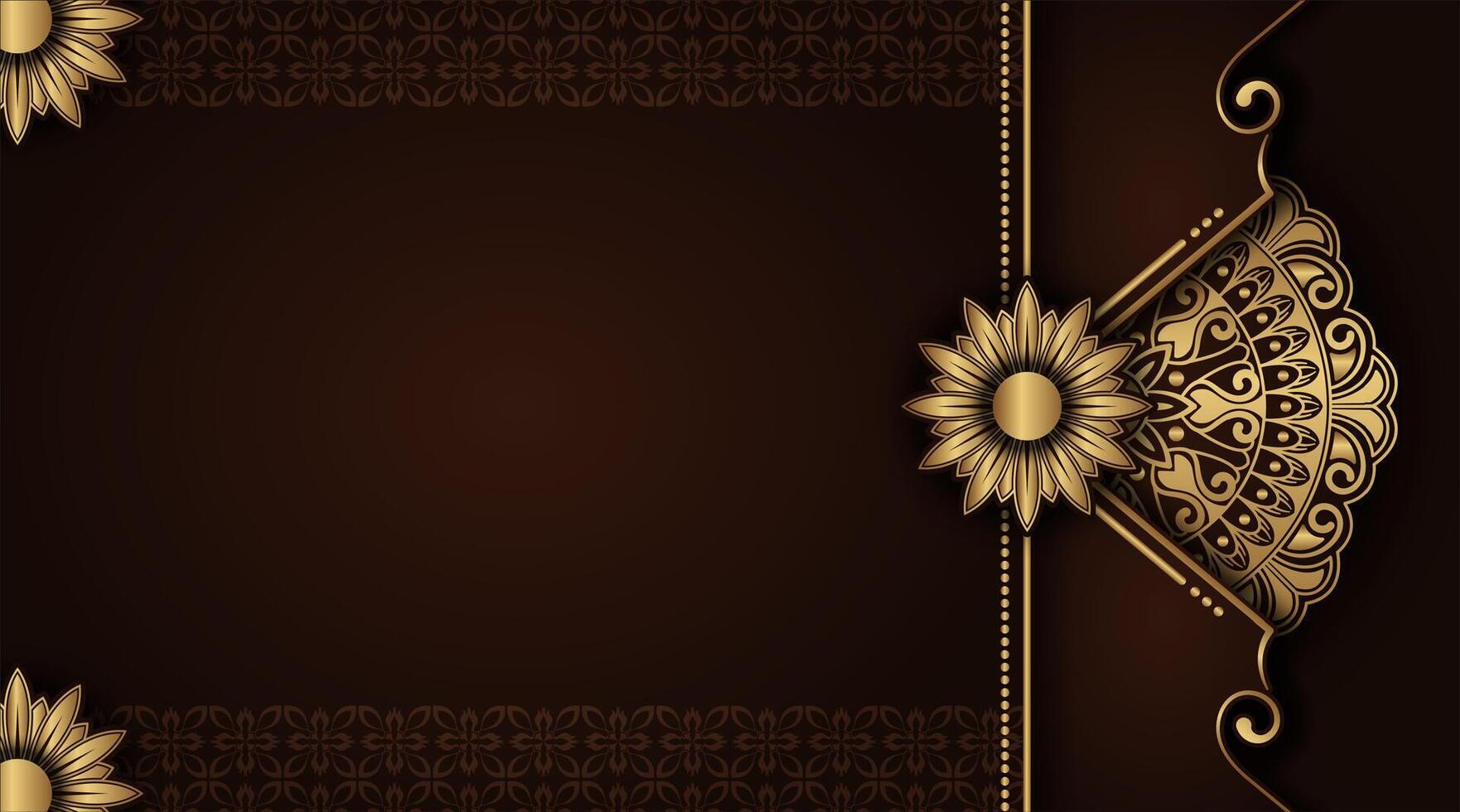 Luxury brown background with ornamental mandala vector