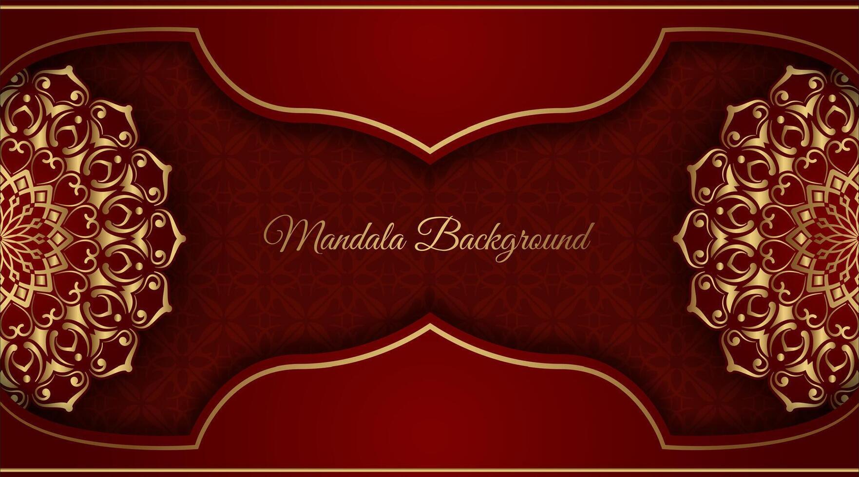 Luxury red background with ornamental mandala vector