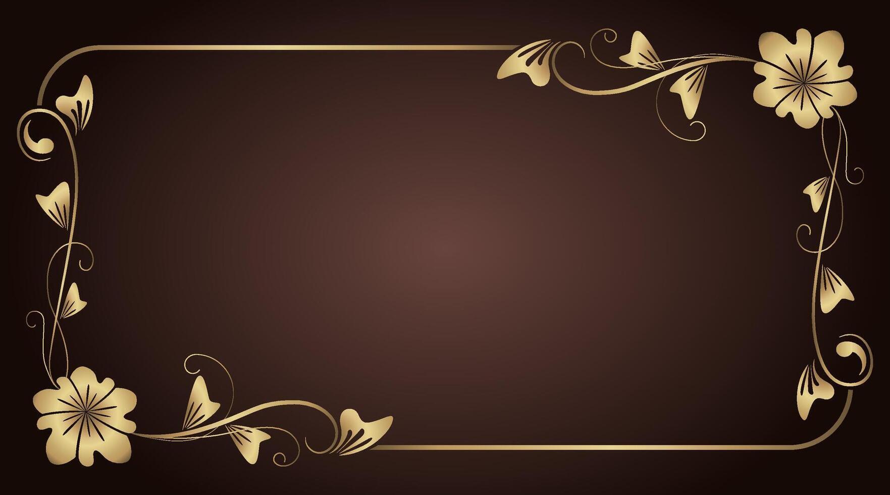gold ornamental floral frame, vintage background vector