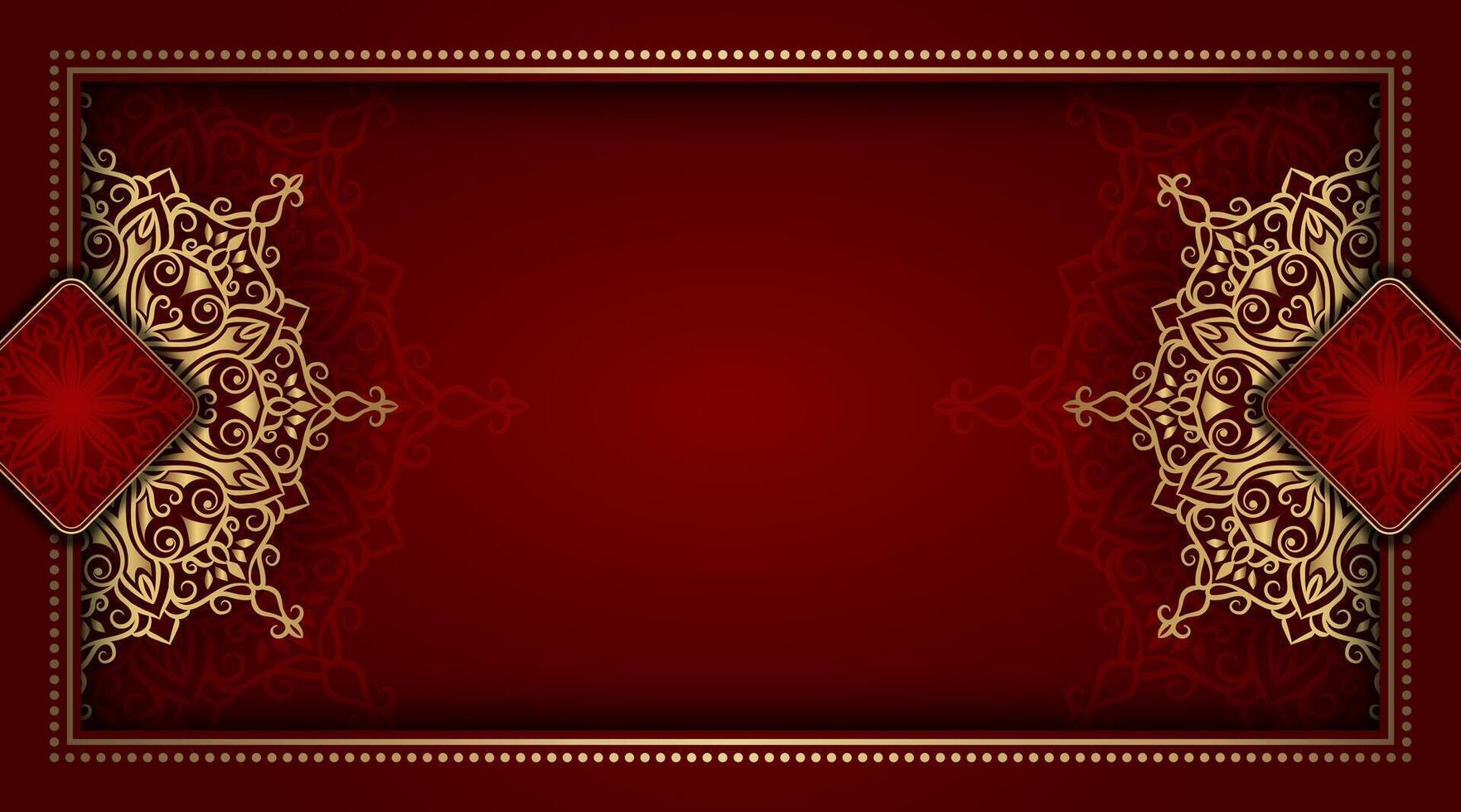 Luxury red background with ornamental mandala vector