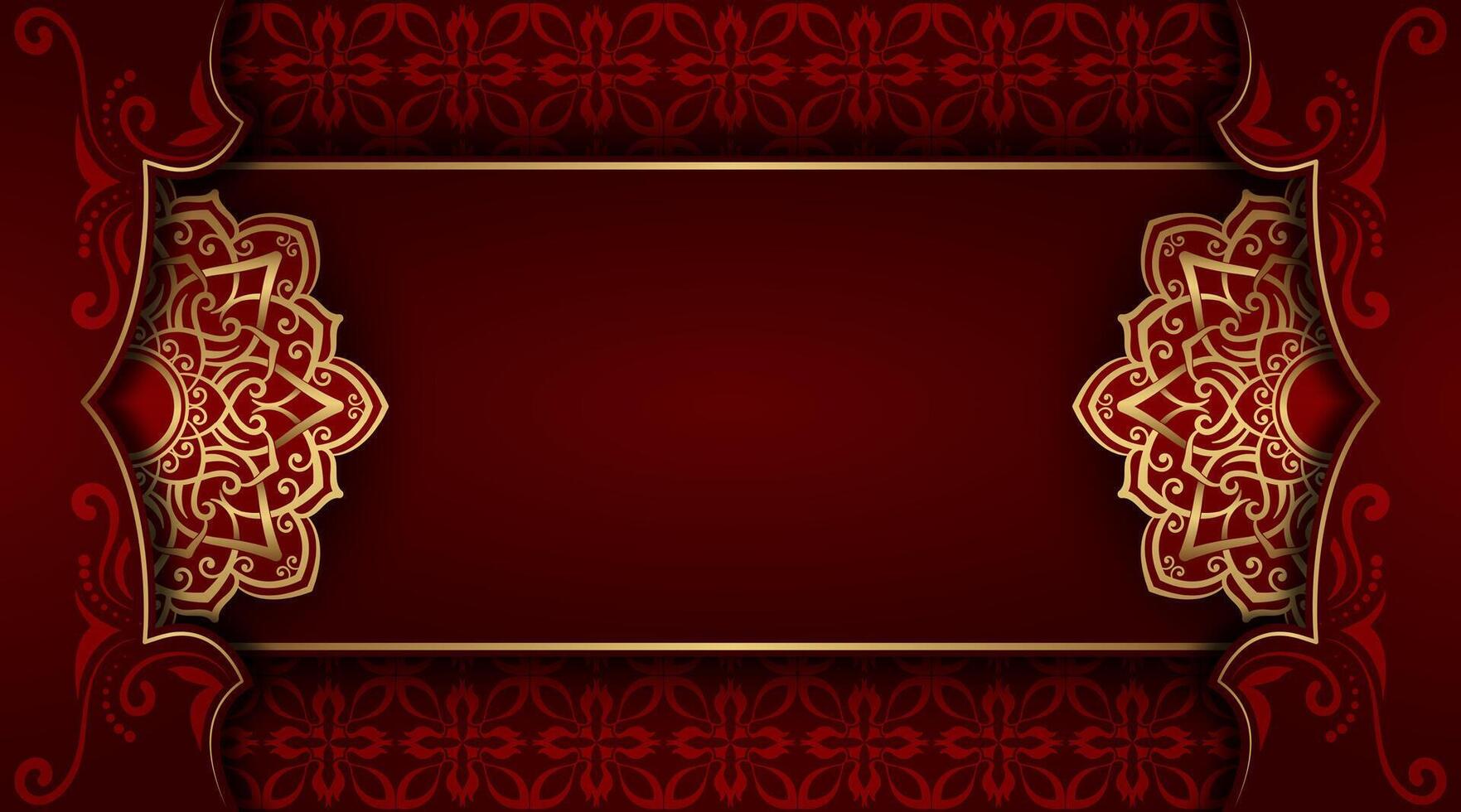 luxury background with golden mandala ornament vector