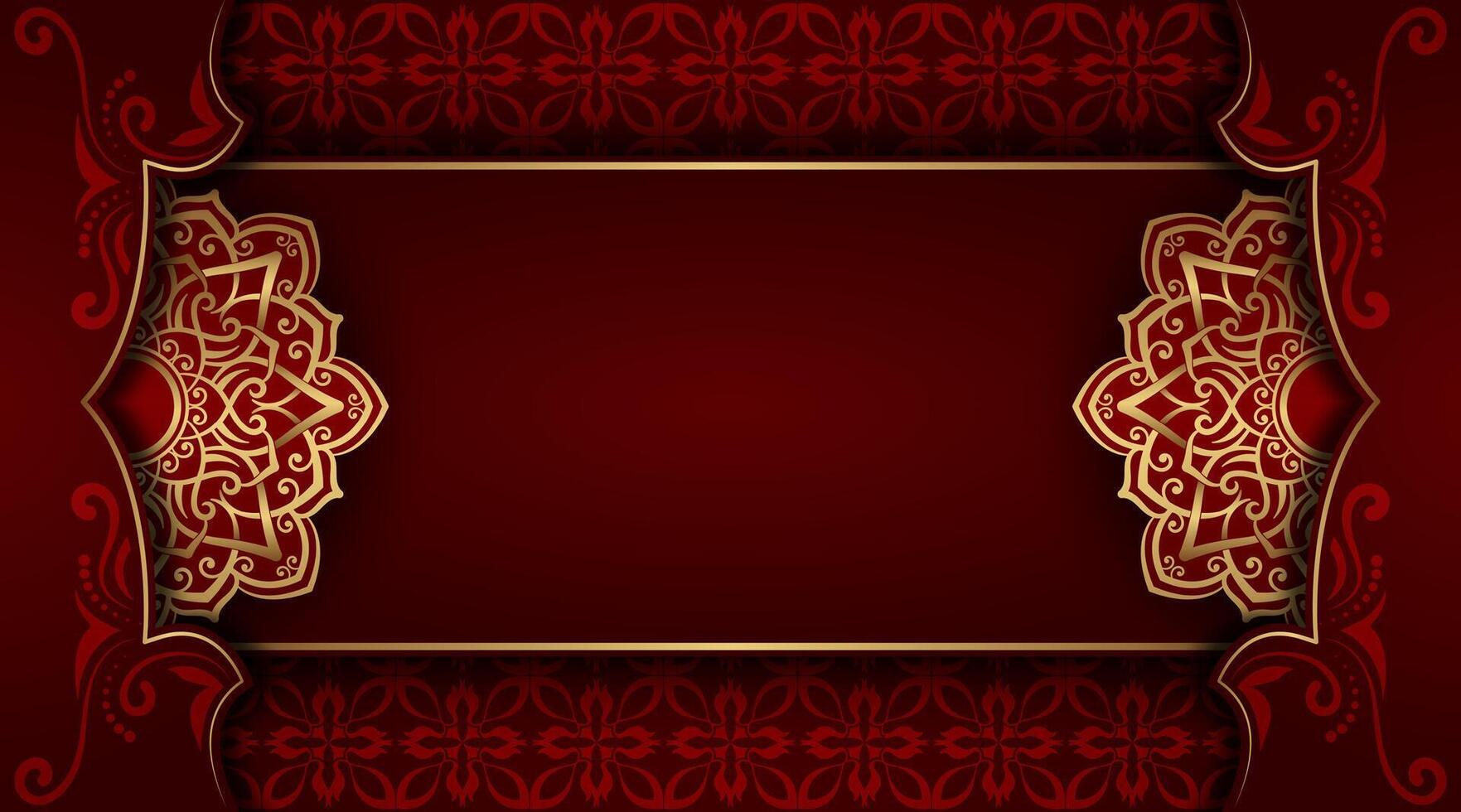 luxury background with golden mandala ornament vector