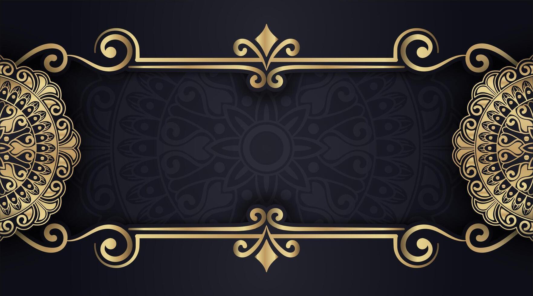 Luxury black background with ornamental mandala vector