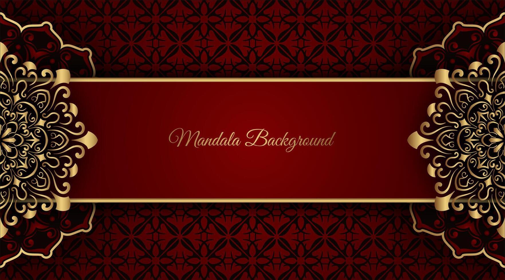 Luxury red background with ornamental mandala vector