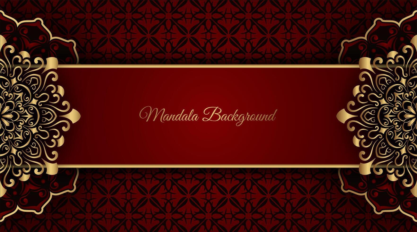 Luxury red background with ornamental mandala vector