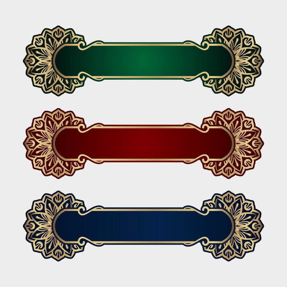 Clásico frontera ornamento, 3 color variantes vector