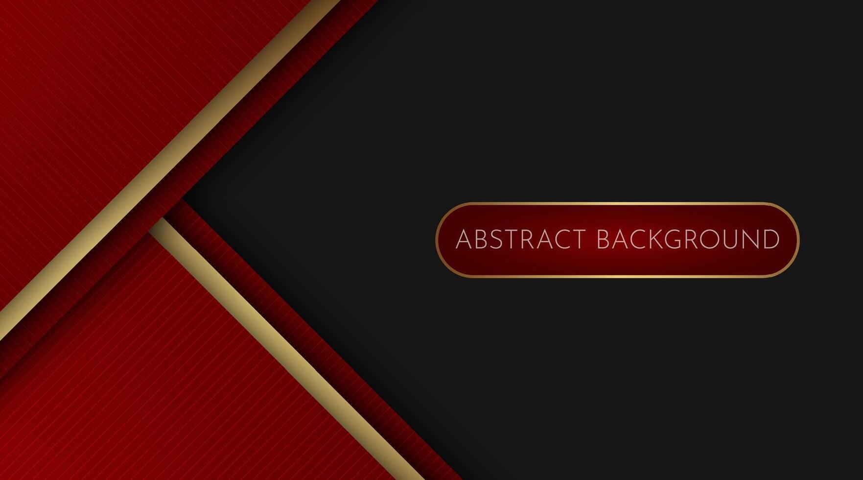 red and black abstract background with gold lines vector