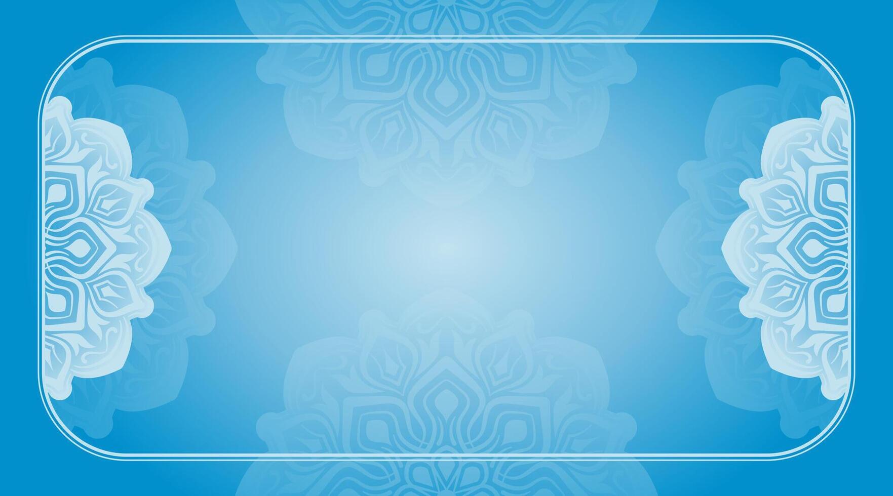 blue gradient background with mandala decoration vector