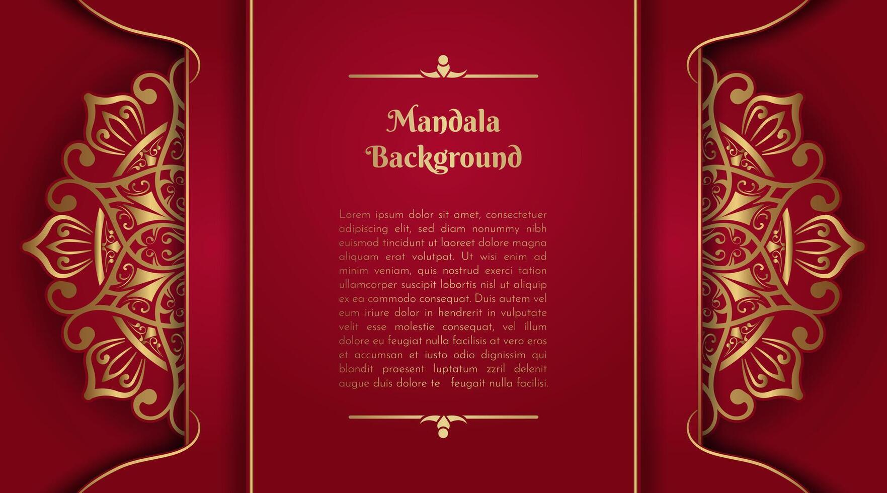 Red luxury background with mandala ornament vector