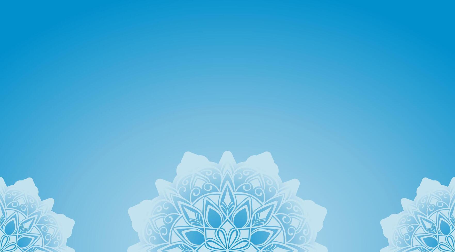 blue gradient background with mandala decoration vector