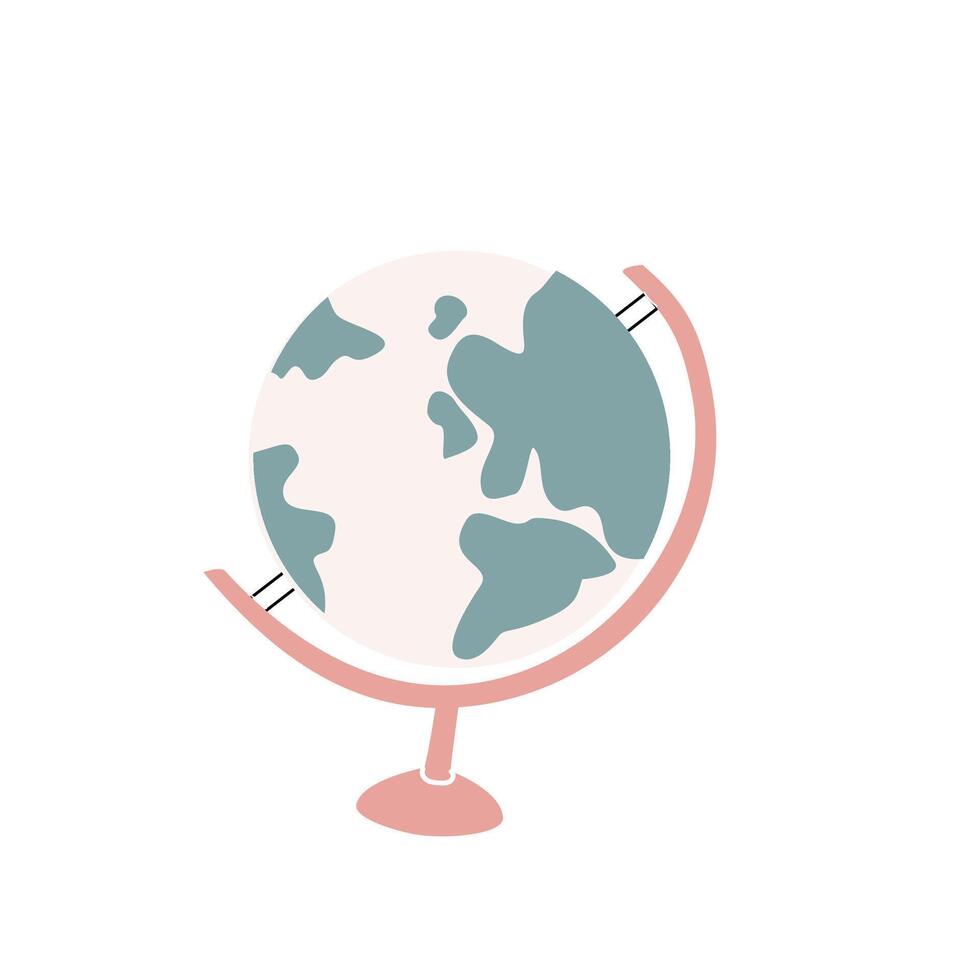 Cartoon world globe in pastel colors vector