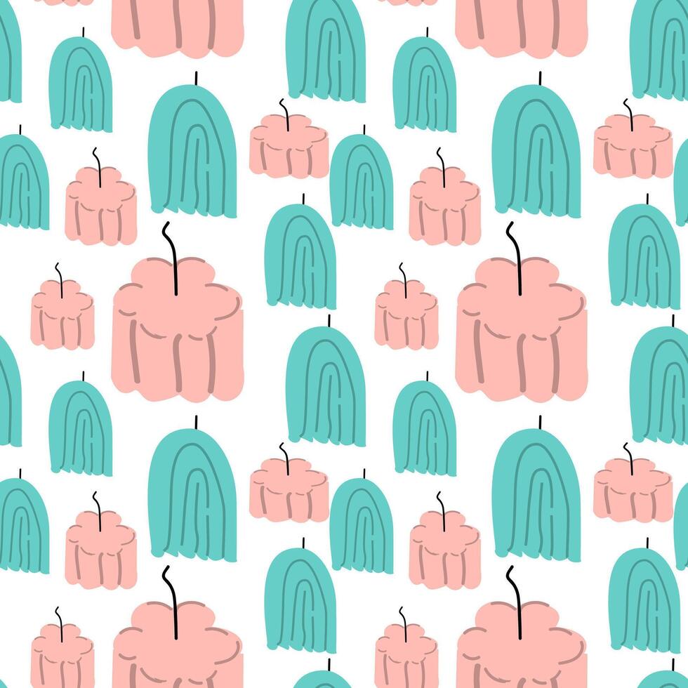 Aromatherapy Seamless Pattern with Candles vector