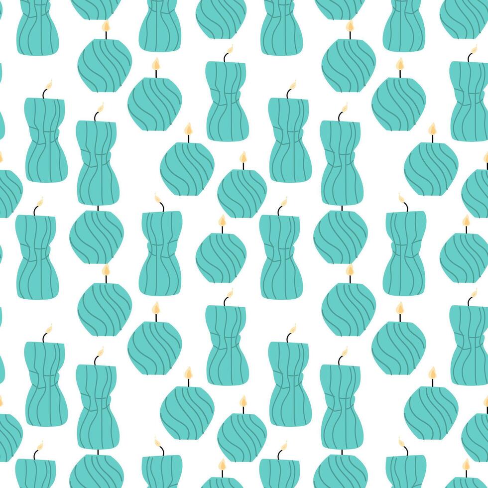 Aromatherapy Seamless Pattern with Candles vector