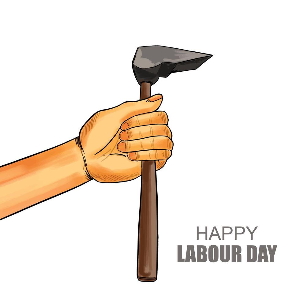 labor día Primero mayo celebracion tarjeta diseño vector