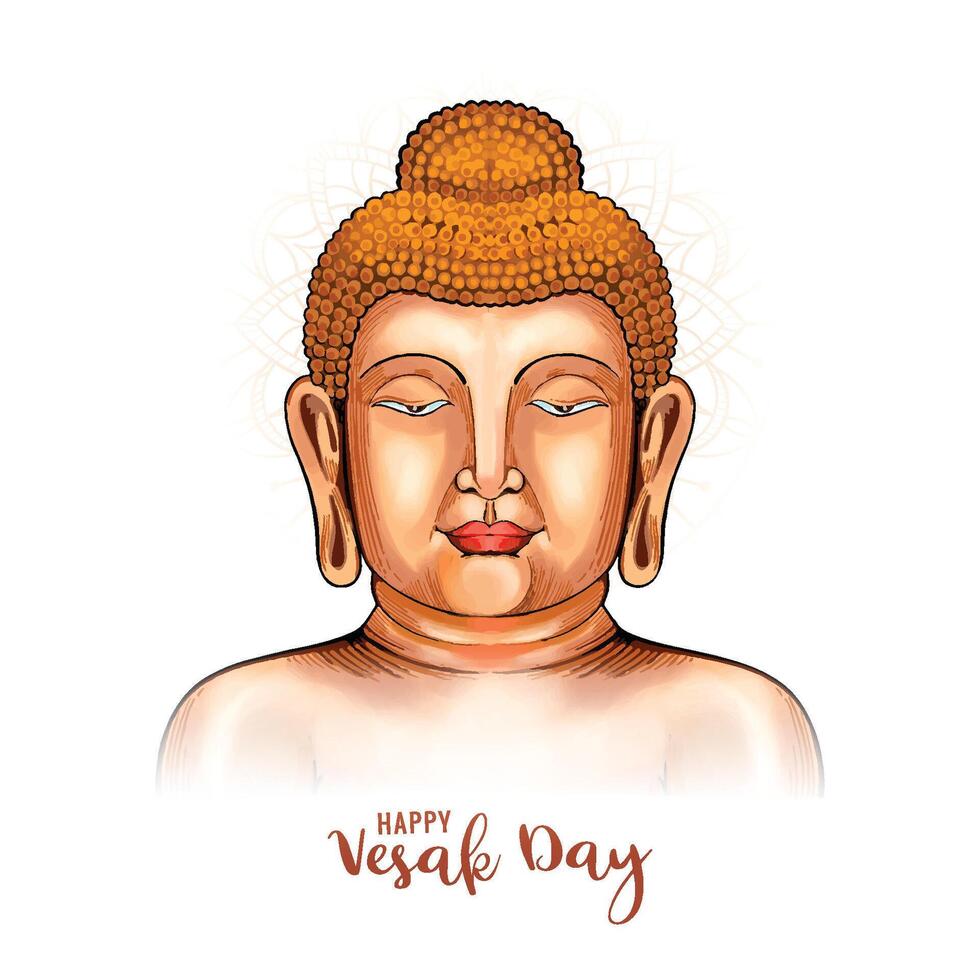 Beautiful happy vesak day buddha jayanti traditional card background vector