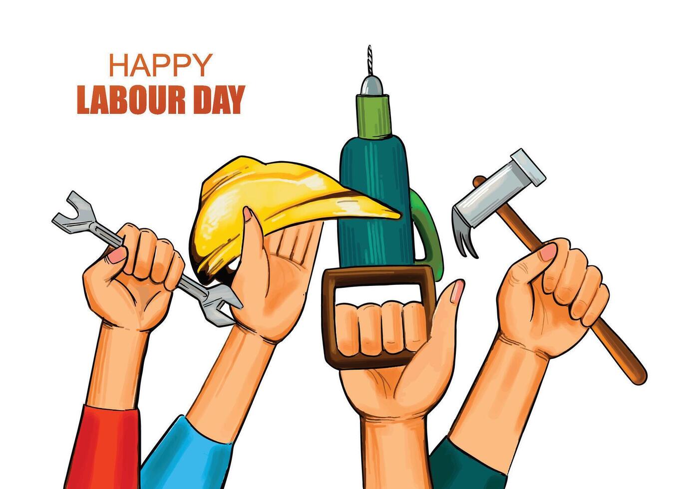Happy labour day poster card design vector