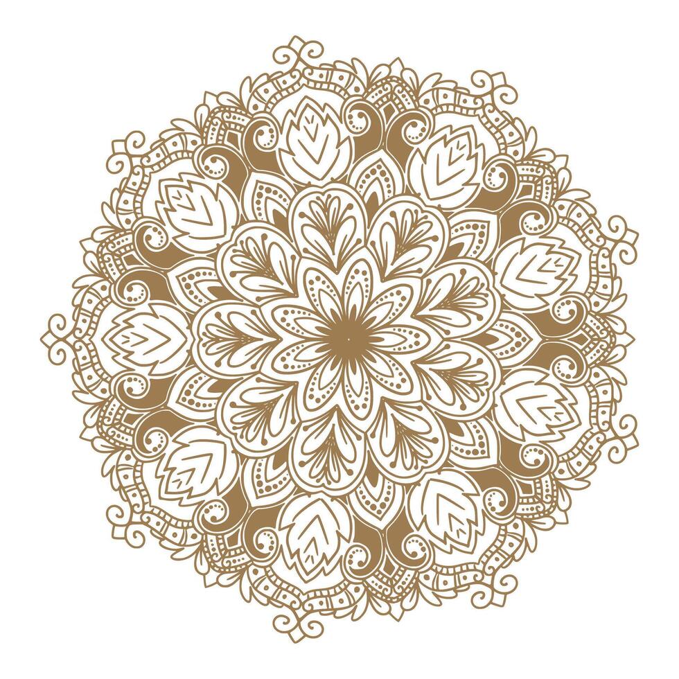 Decorative mandala with brown colour on white background vector