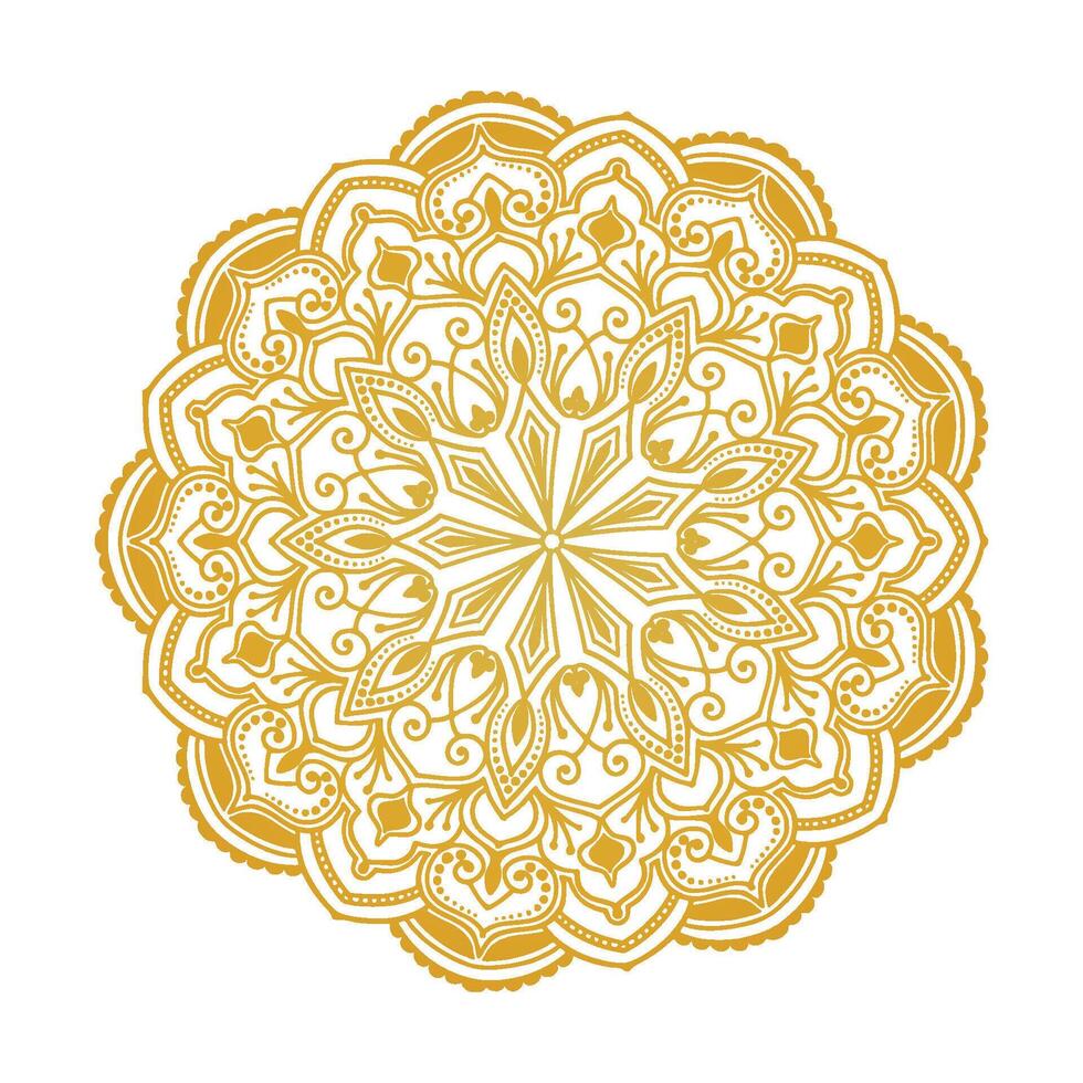 Decorative golden mandala on white background vector