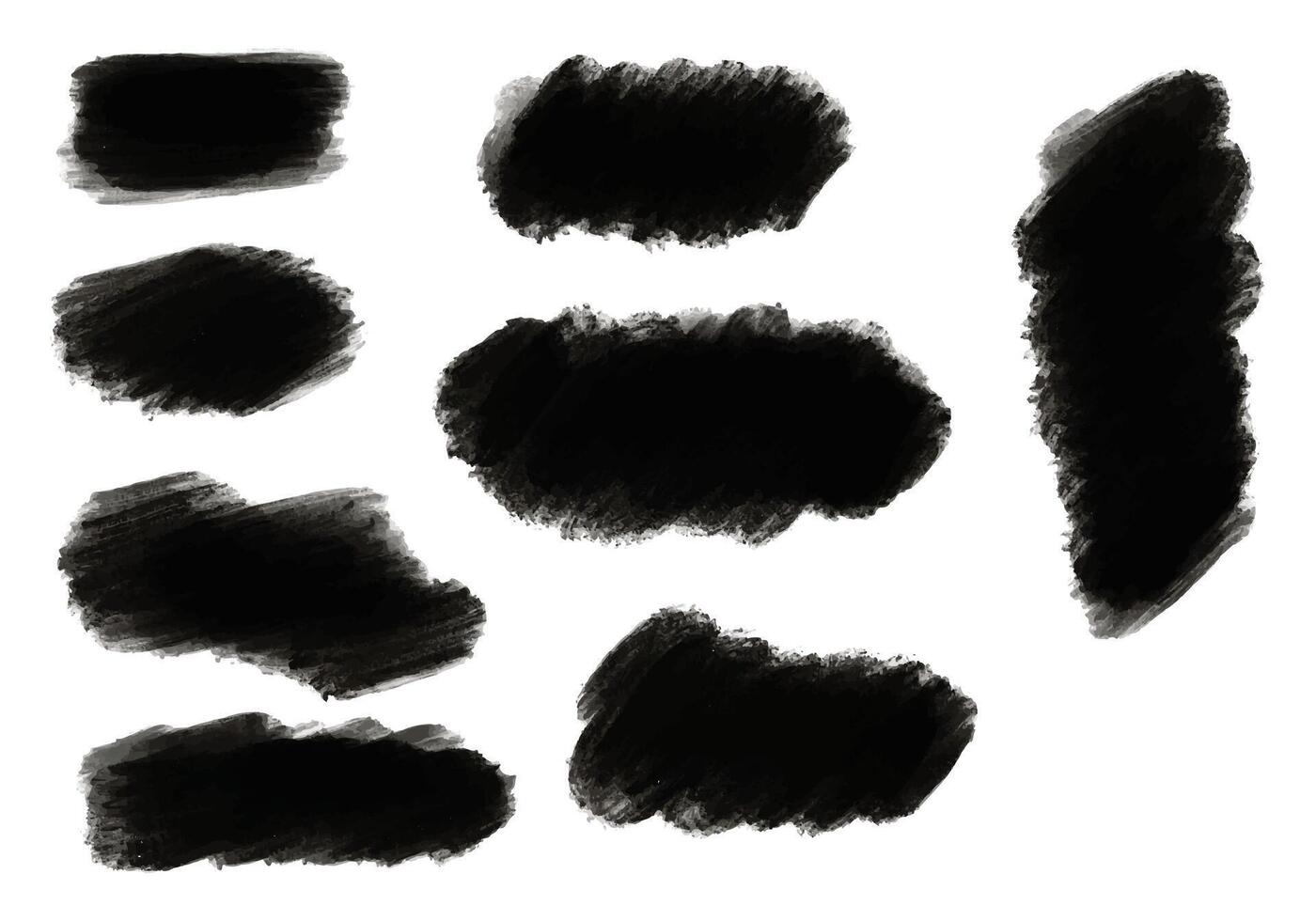 Black Ink brush stroke set design vector