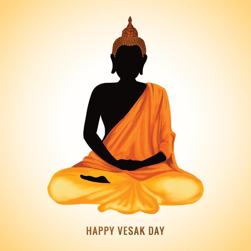 Happy vesak day celebration festival card background vector