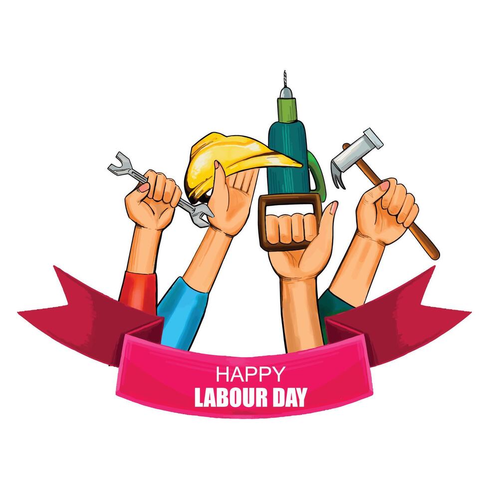 1st may happy labour day celebration card background vector