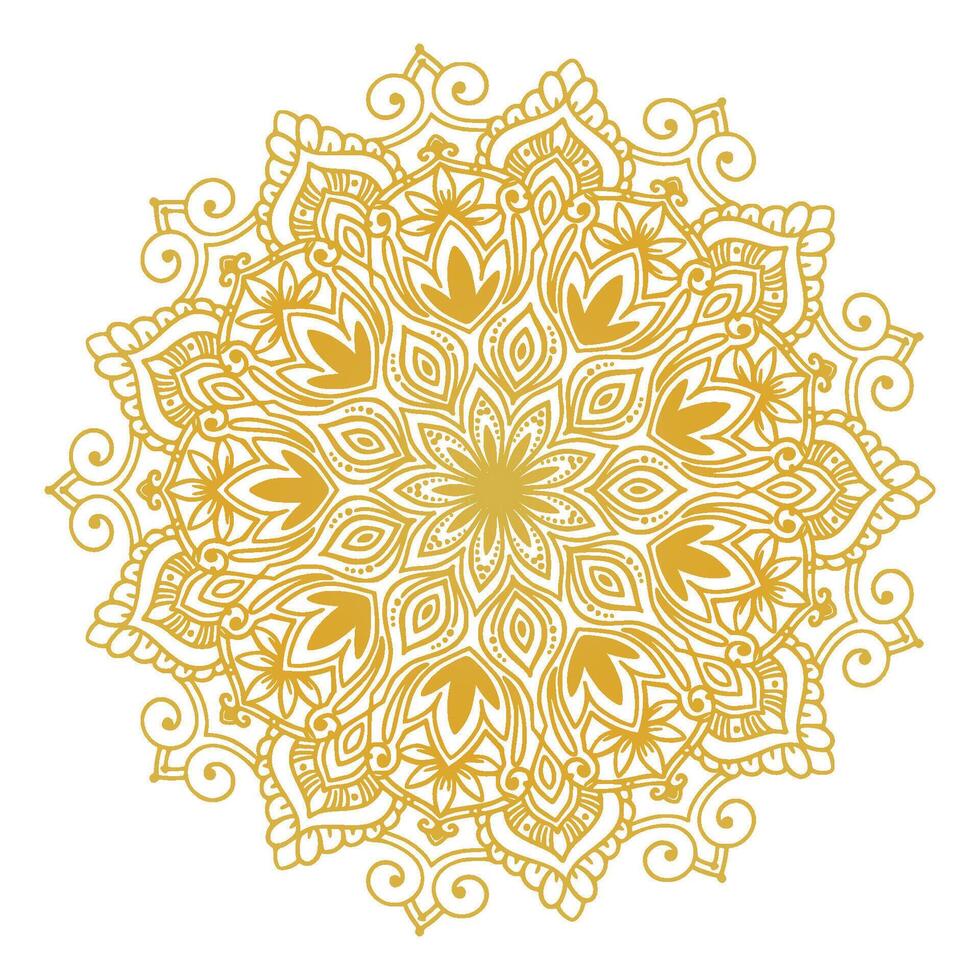 Decorative golden mandala on white background vector