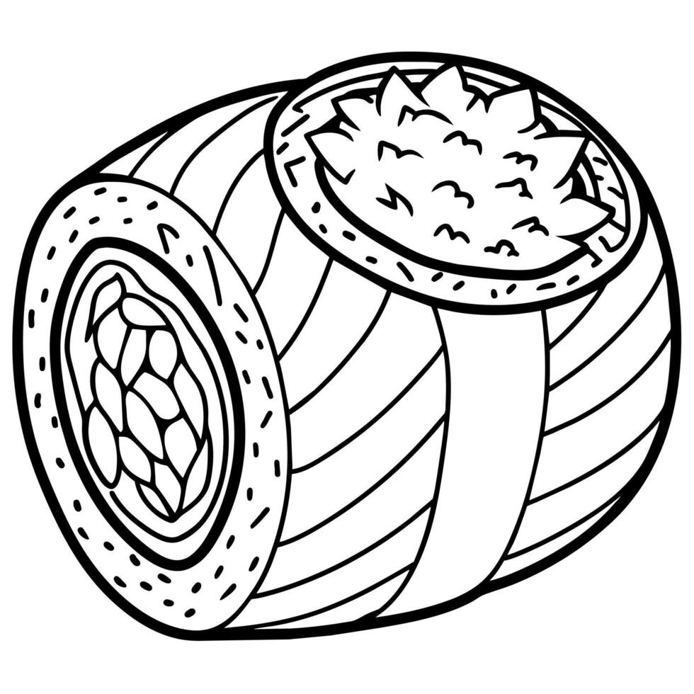 Sushi Roll outline illustration coloring book page line art drawing vector