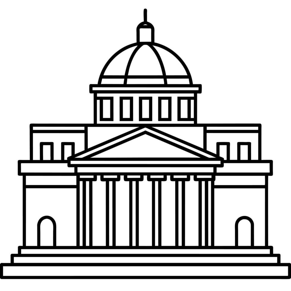 Government outline illustration digital coloring book page line art drawing vector