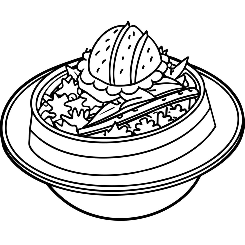 Gyro food outline illustration digital coloring book page line art drawing vector