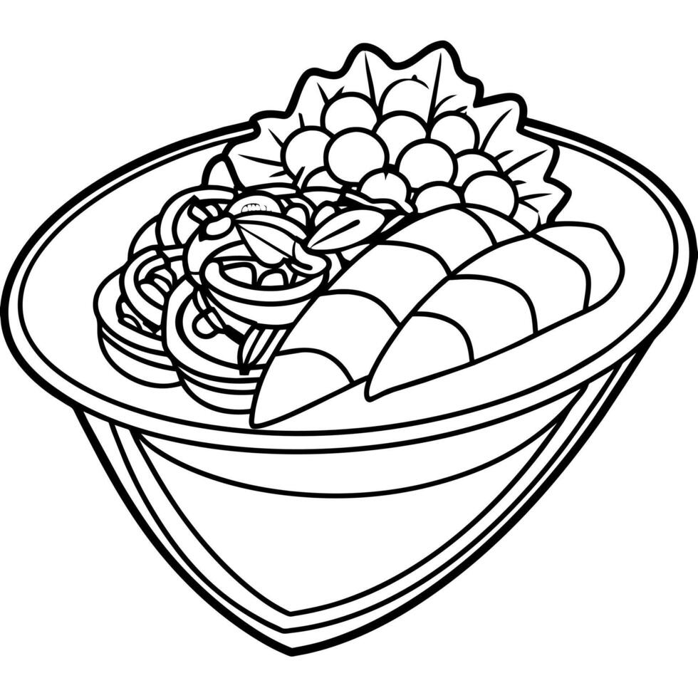 Kebab outline illustration digital coloring book page line art drawing vector