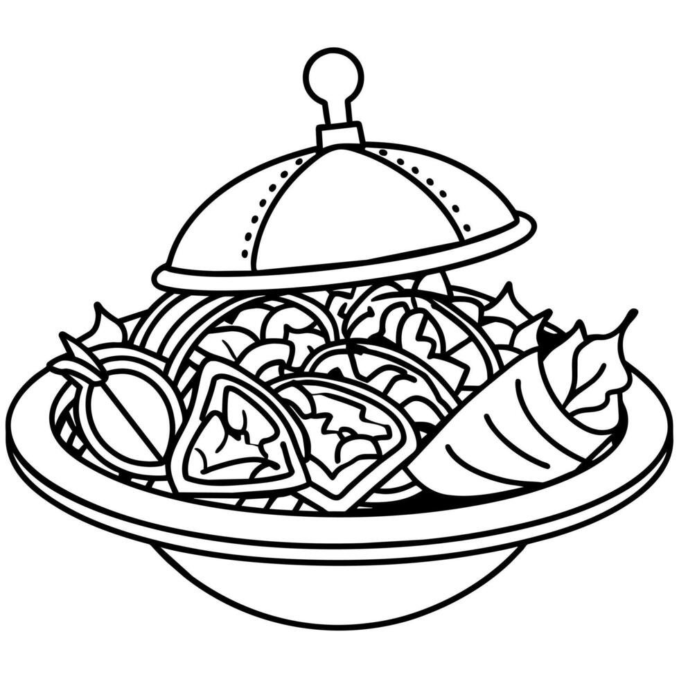 Gyro food outline illustration digital coloring book page line art drawing vector