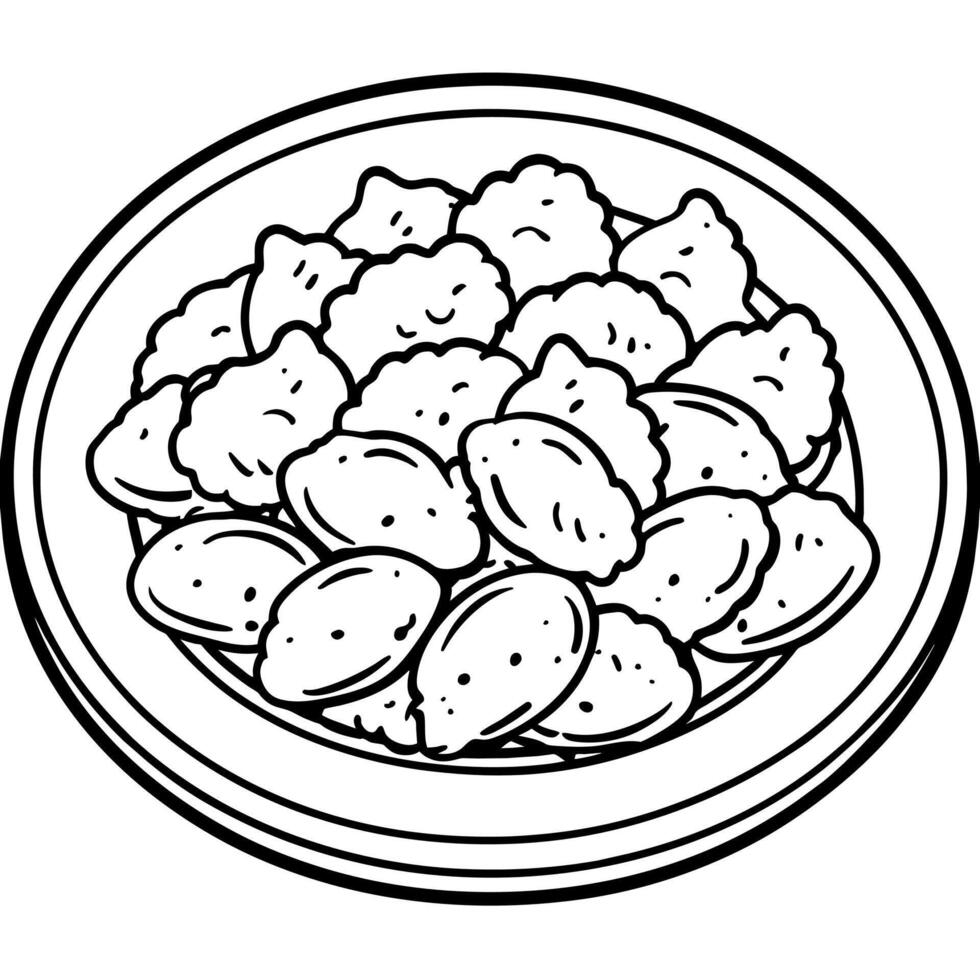 Chicken Nuggets outline illustration digital coloring book page line art drawing vector