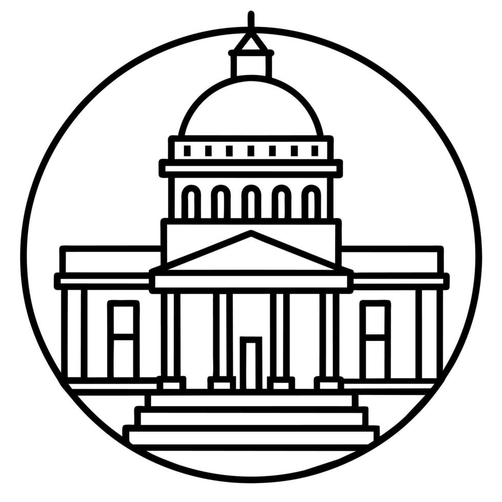 Government outline illustration digital coloring book page line art drawing vector