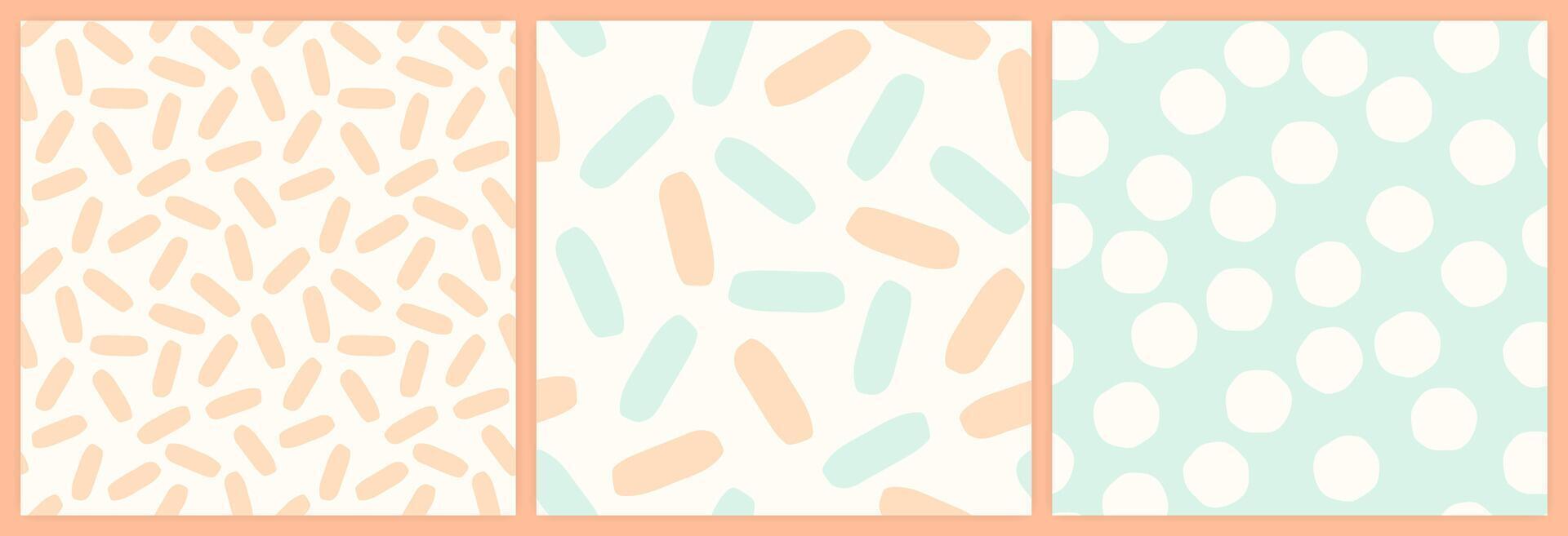 Abstract shapes seamless pattern set in a muted pastel color palette. vector