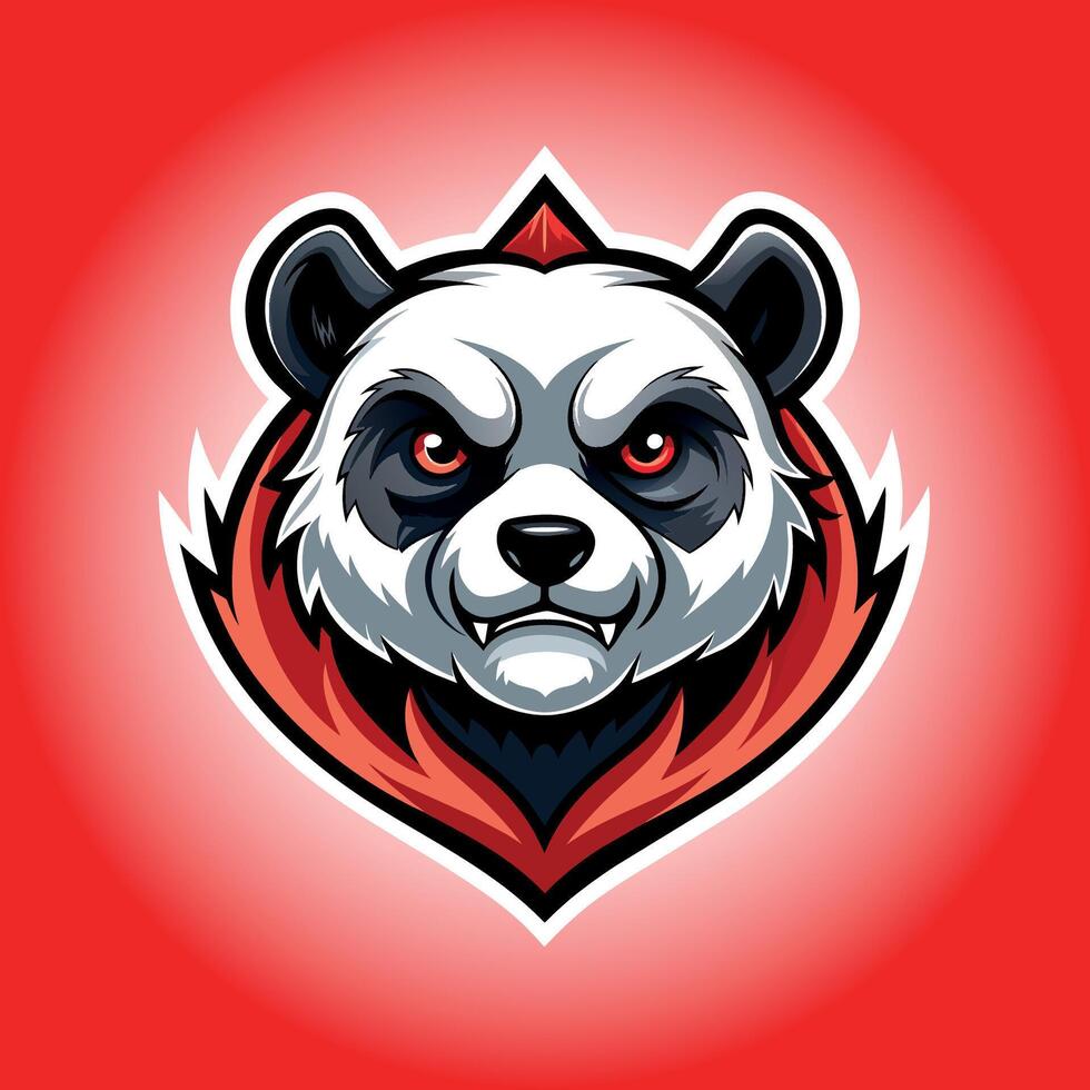 enojado panda logo diseño vector