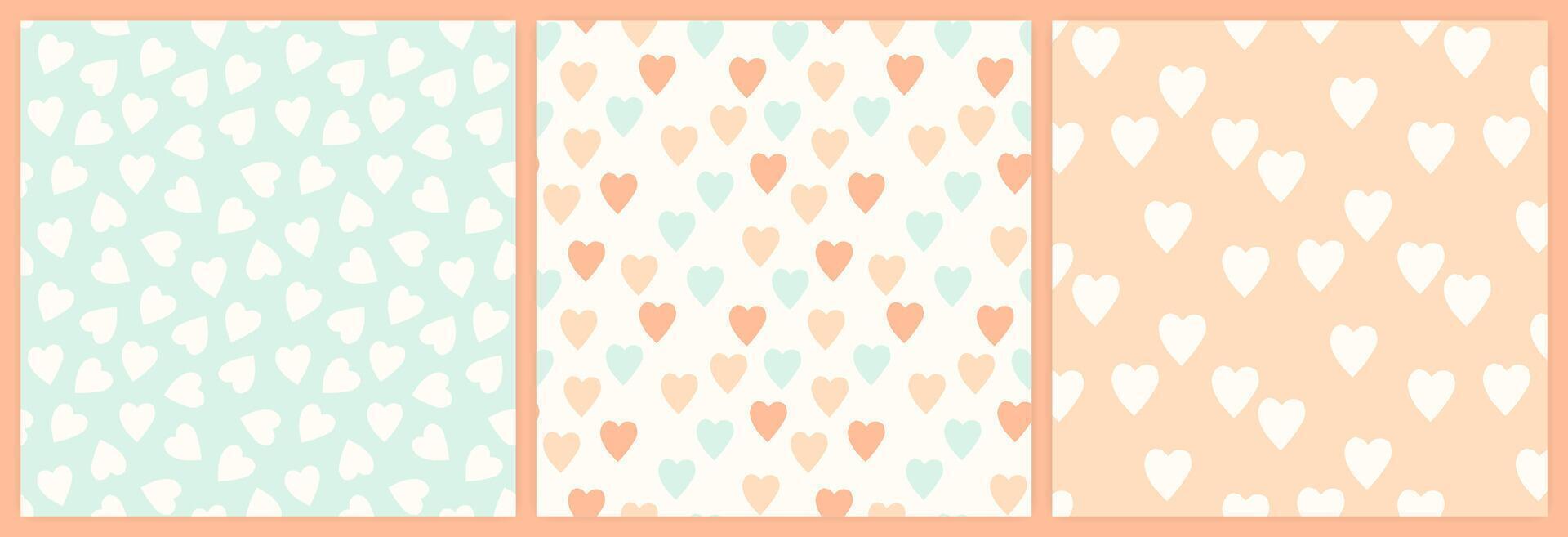 Abstract shapes seamless pattern set in a muted pastel color palette. vector