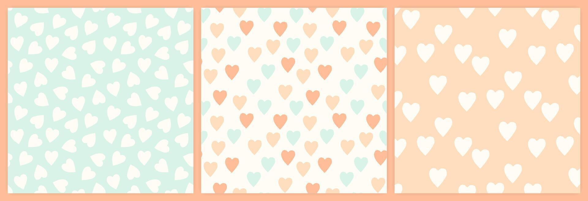 Abstract shapes seamless pattern set in a muted pastel color palette. vector