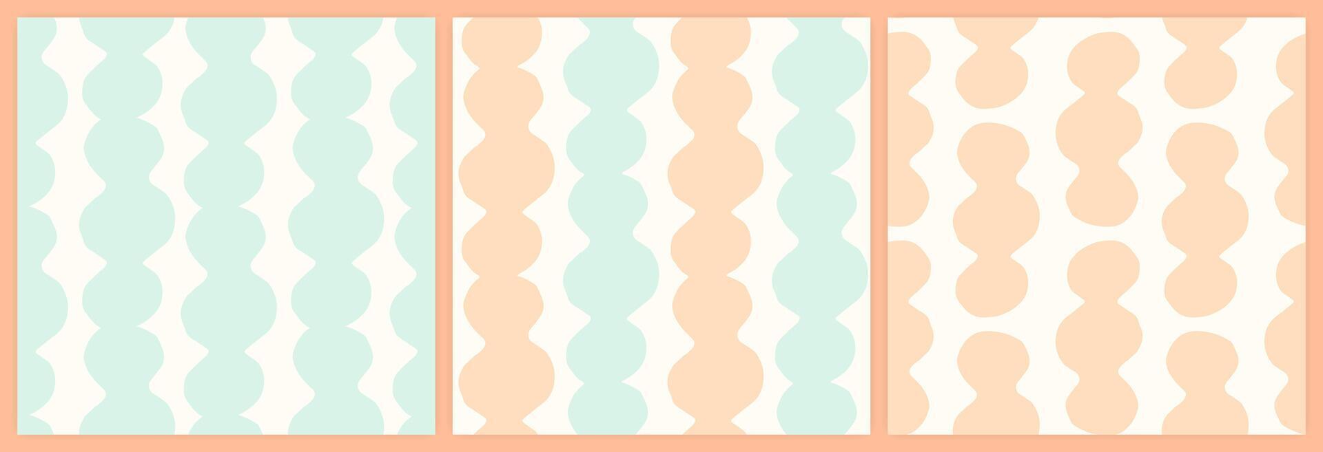 Abstract shapes seamless pattern set in a muted pastel color palette. vector