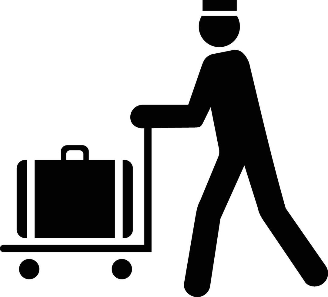 baggage assistant public facility iso symbol vector