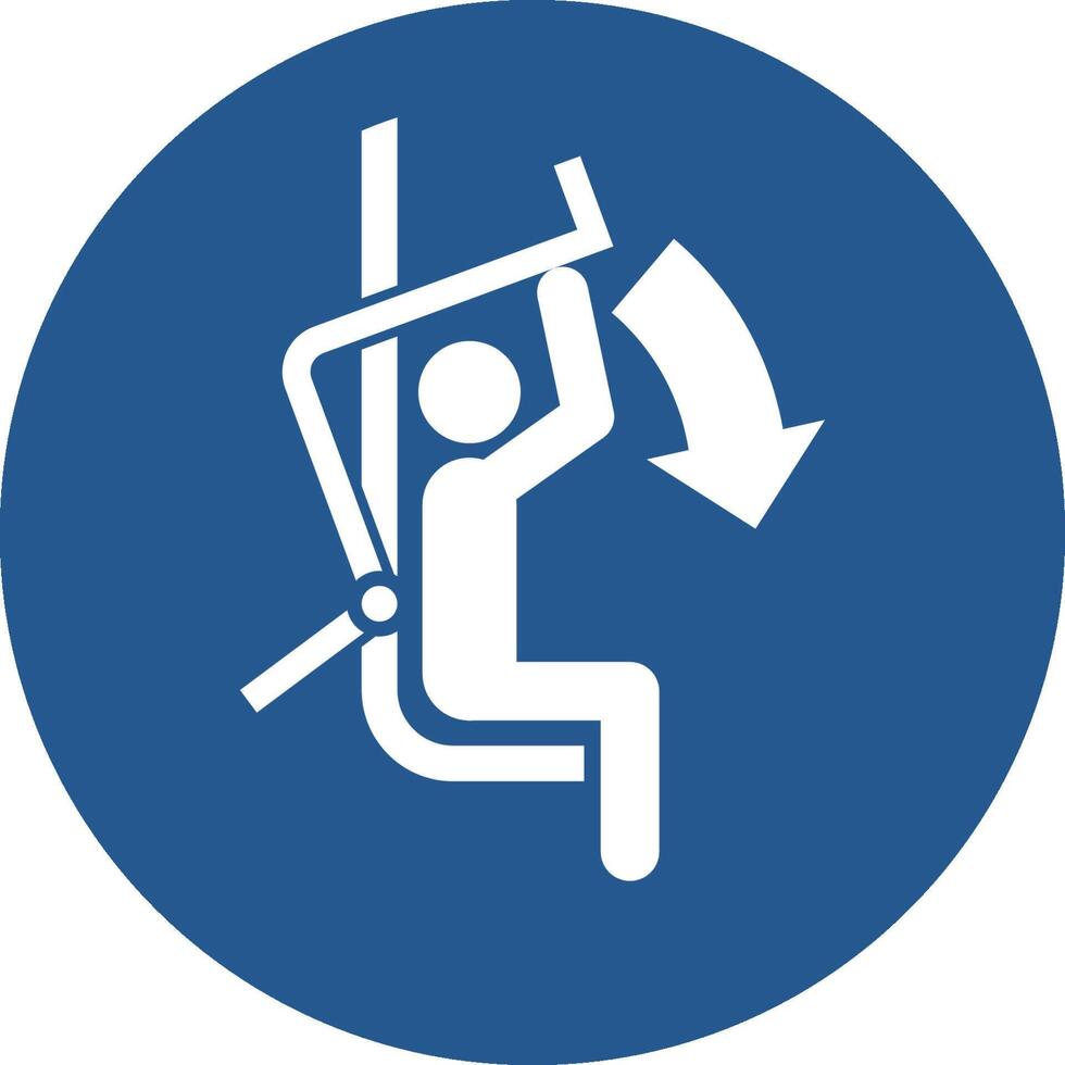 lower safety restraining bar on ski chairlift vector