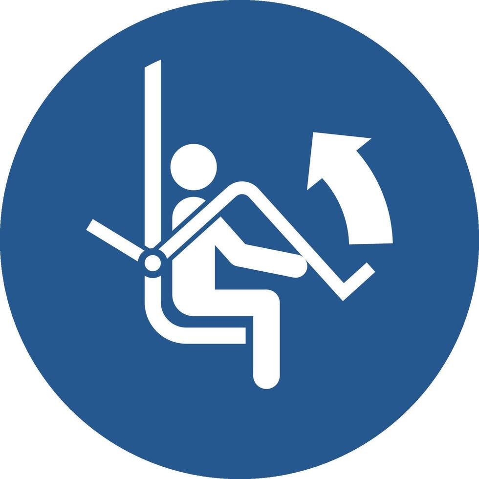 raise safety restraining bar on ski chairlift vector