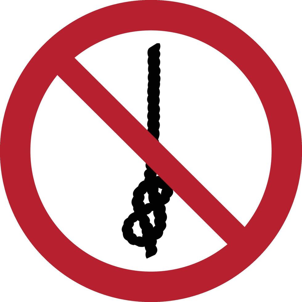 do not tie knots in ropes iso prohibition symbol vector