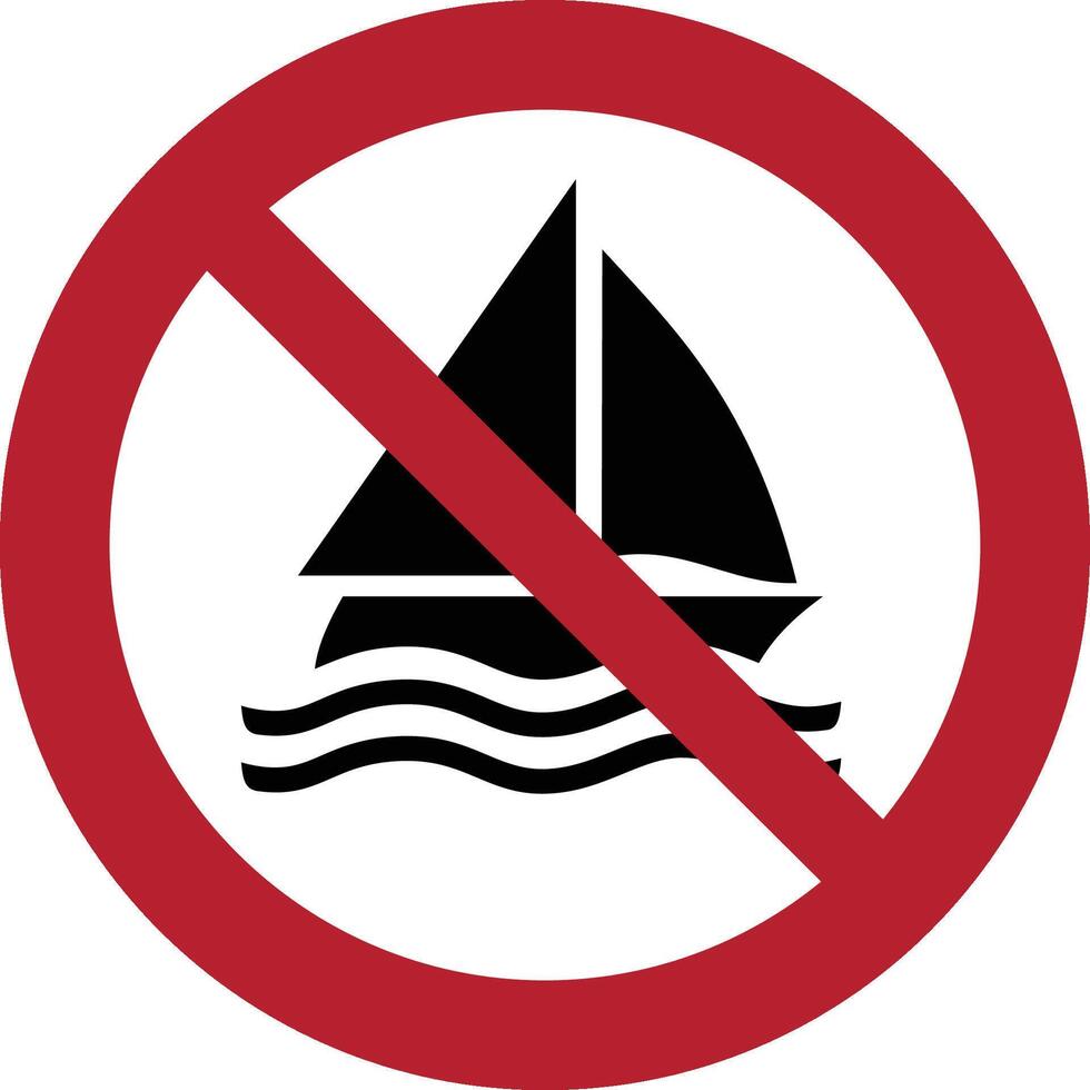 no sailing iso prohibition symbol vector