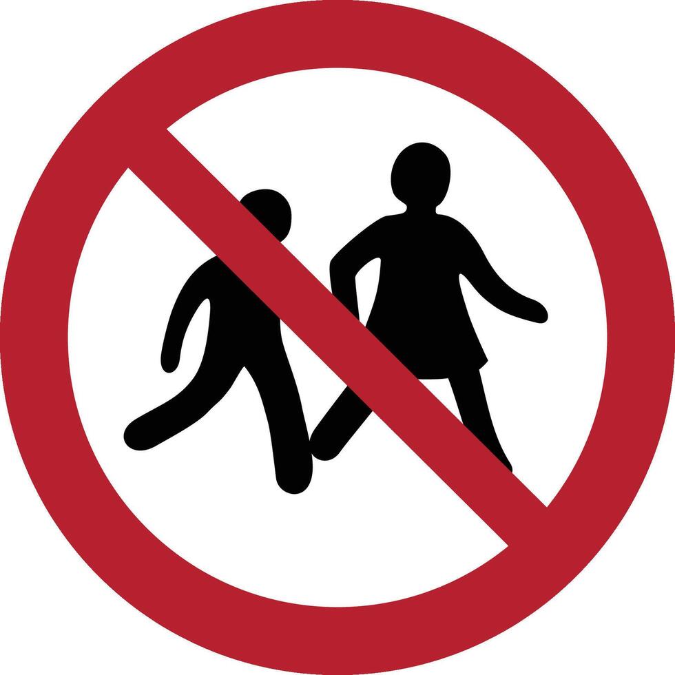 no children allowed iso prohibition symbol vector