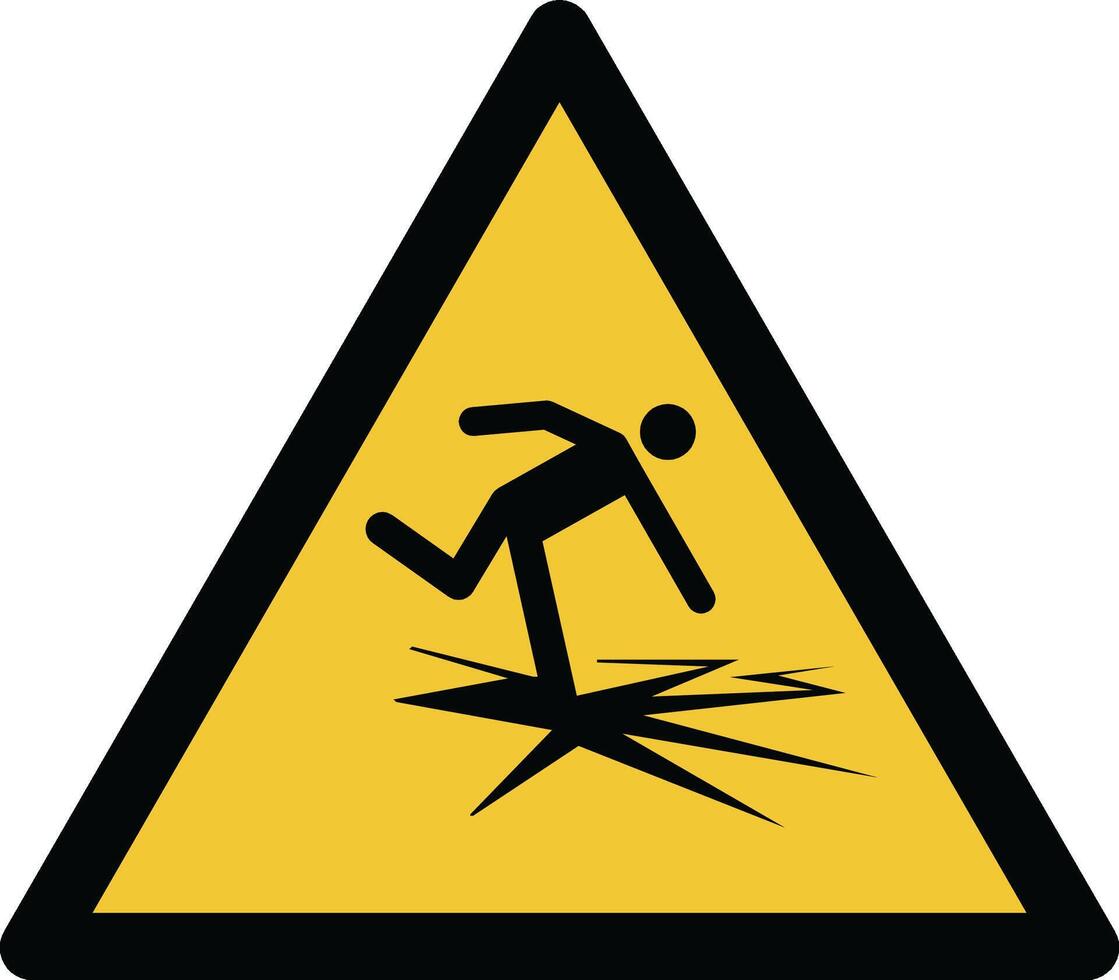 thin ice iso warning symbol vector