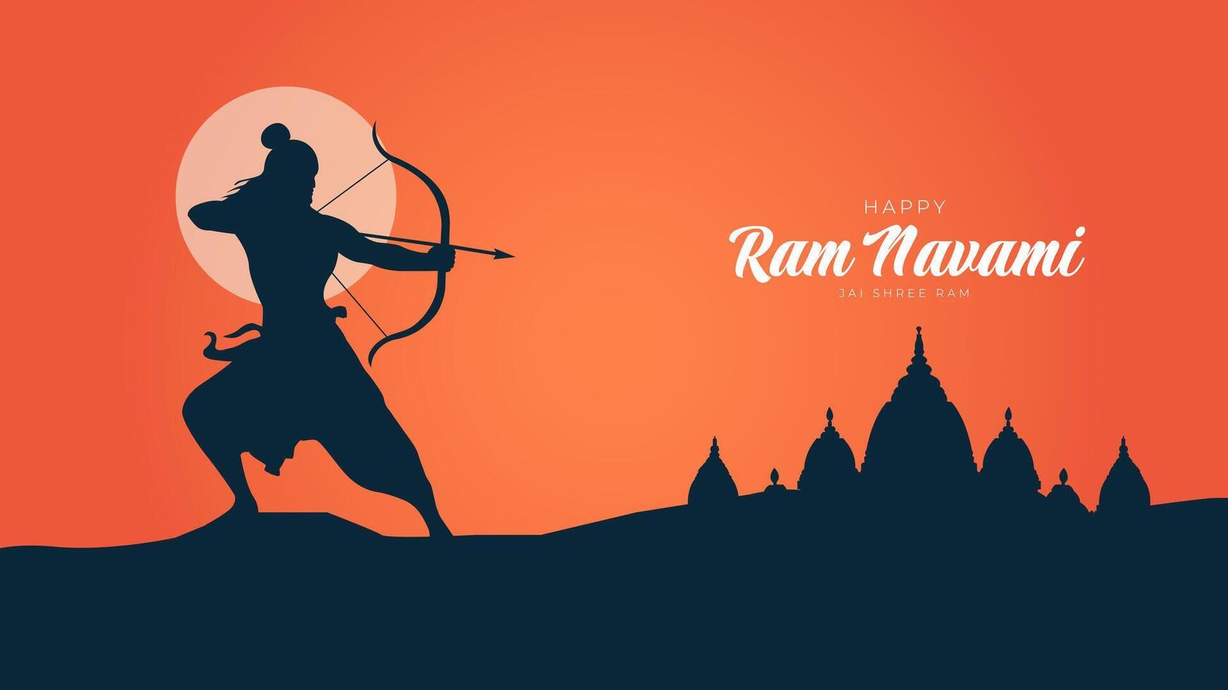 feliz publicación en las redes sociales del festival ram navami de la india vector